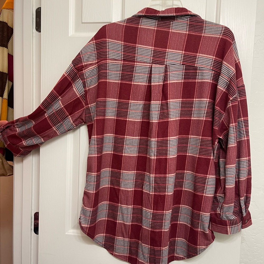 PLAID cozy cotton button down shirt